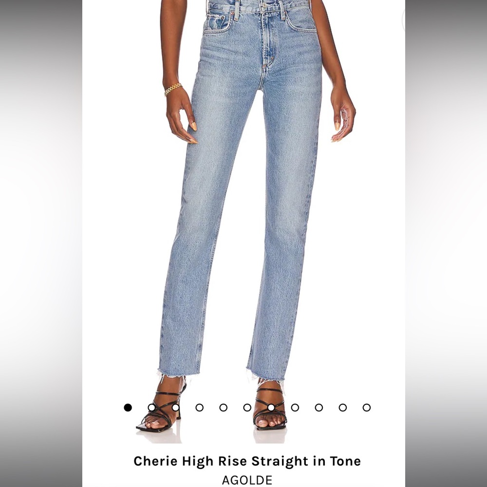 AGOLDE straight leg jeans.